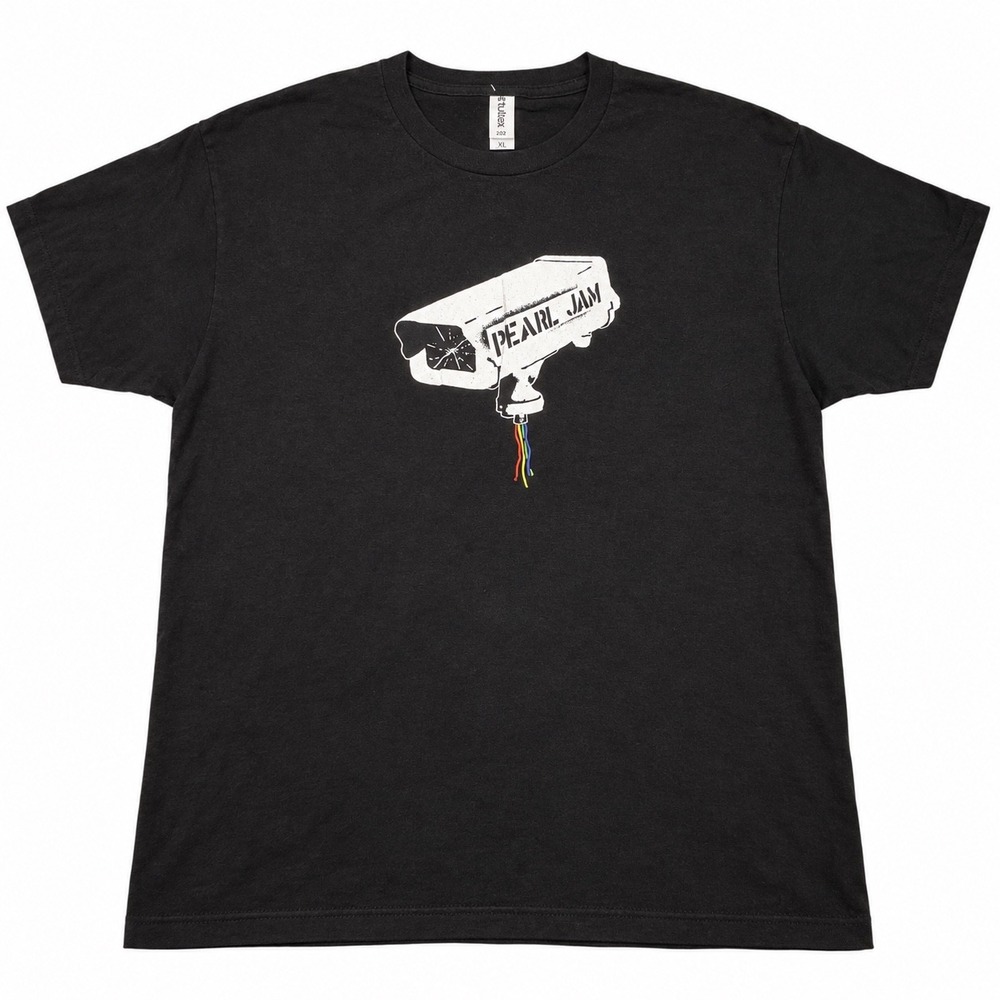 Pearl Jam Surveillance Camera Graphic T-Shirt Black XL NWOT